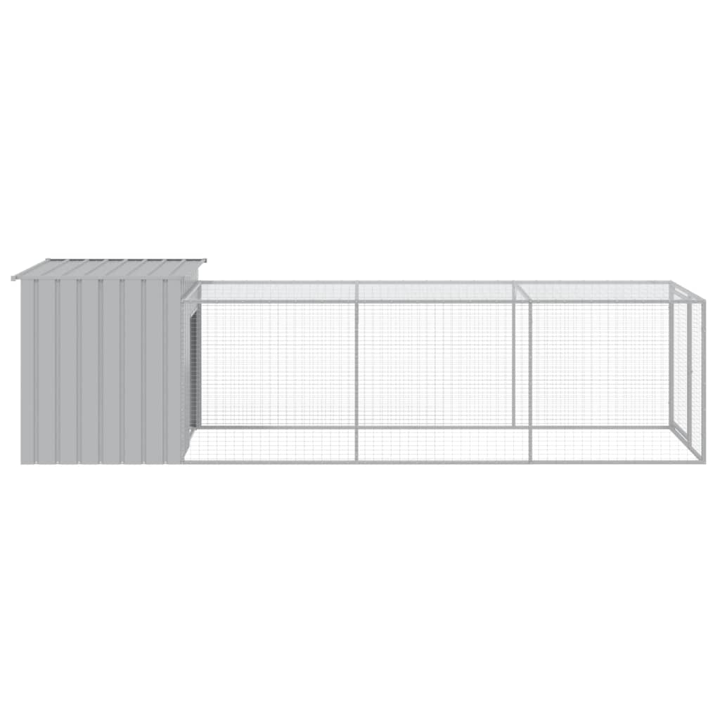 Chicken Coop With Run Dark Grey 110X405X110cm