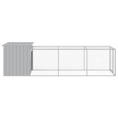 Chicken Coop With Run Dark Grey 110X405X110cm