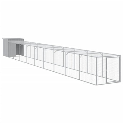 Chicken Cage with Run Light Grey 110x1017x110 cm