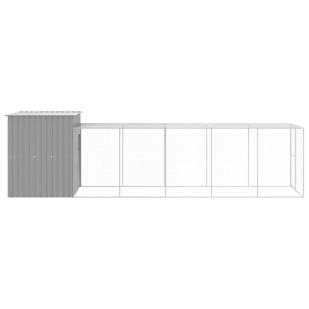 Chicken Coop With Run Dark Grey 165X659X181cm