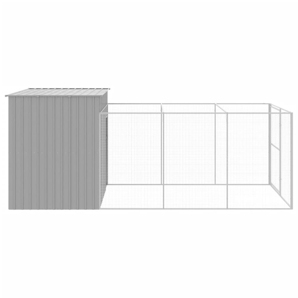 Dog House With Run Dark Grey 214X457X181cm