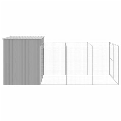 Dog House With Run Dark Grey 214X457X181cm