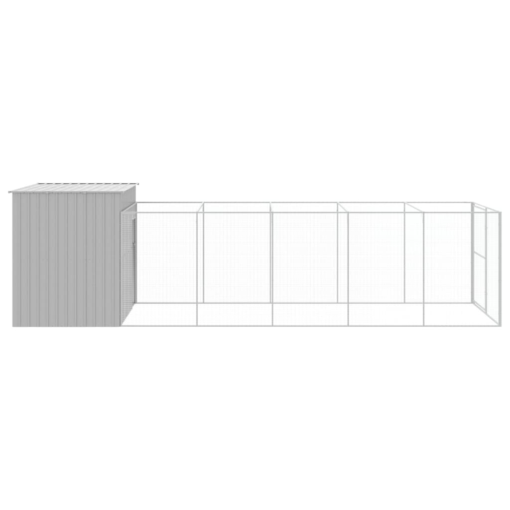 Dog House With Run Dark Grey 214X661X181cm