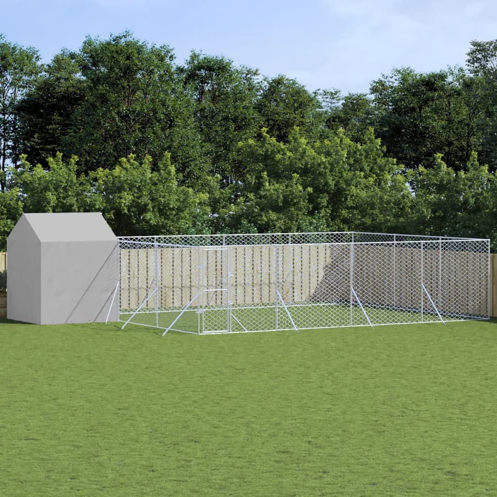 Andala Pets Outdoor Dog Kennel with Roof Silver 10x6x2.5 m Galvanised Steel
