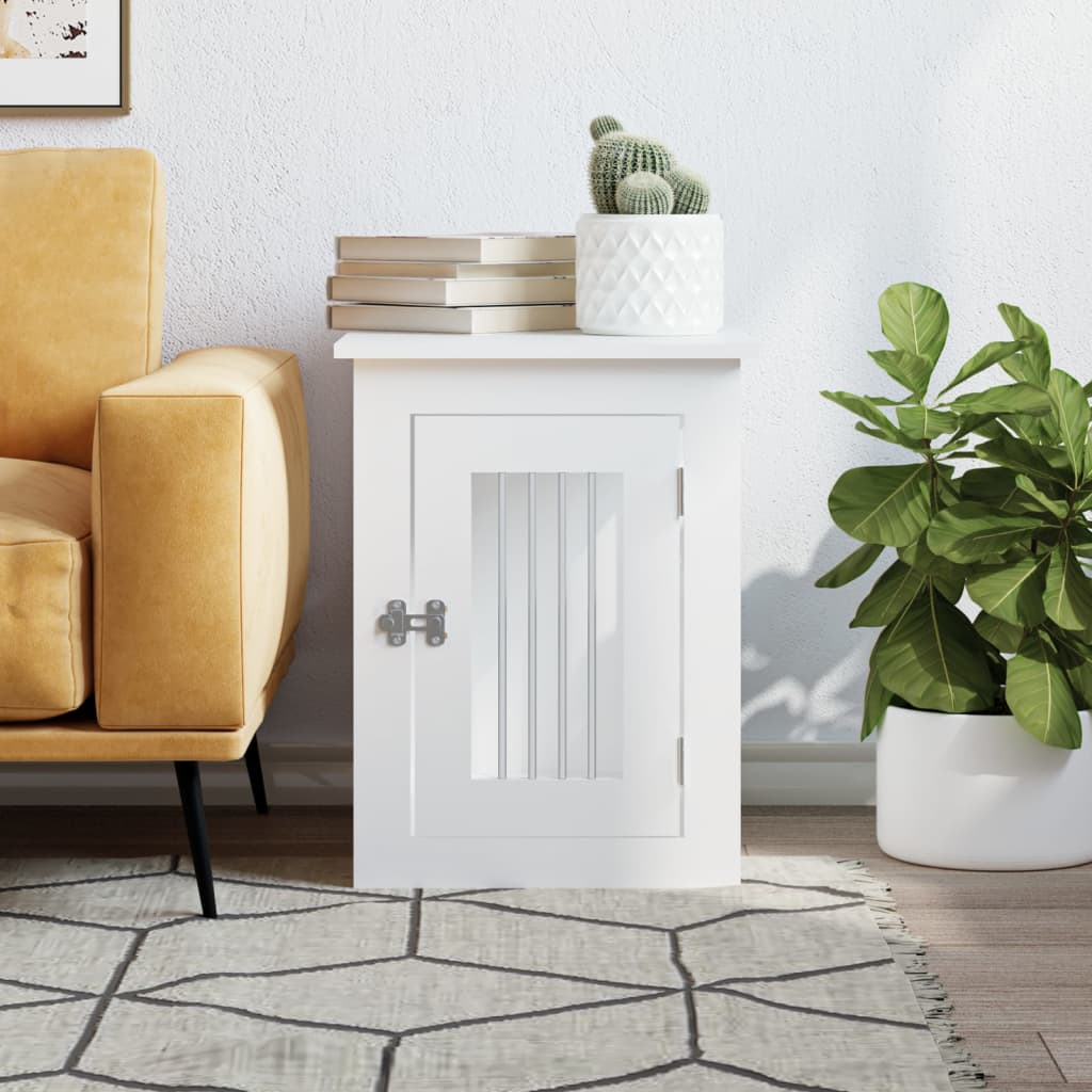 Dog Crate Furniture White 45X62X59cm