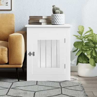 Dog Crate Furniture White 55X75X65cm