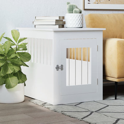 Dog Crate Furniture White 55x75x65 cm
