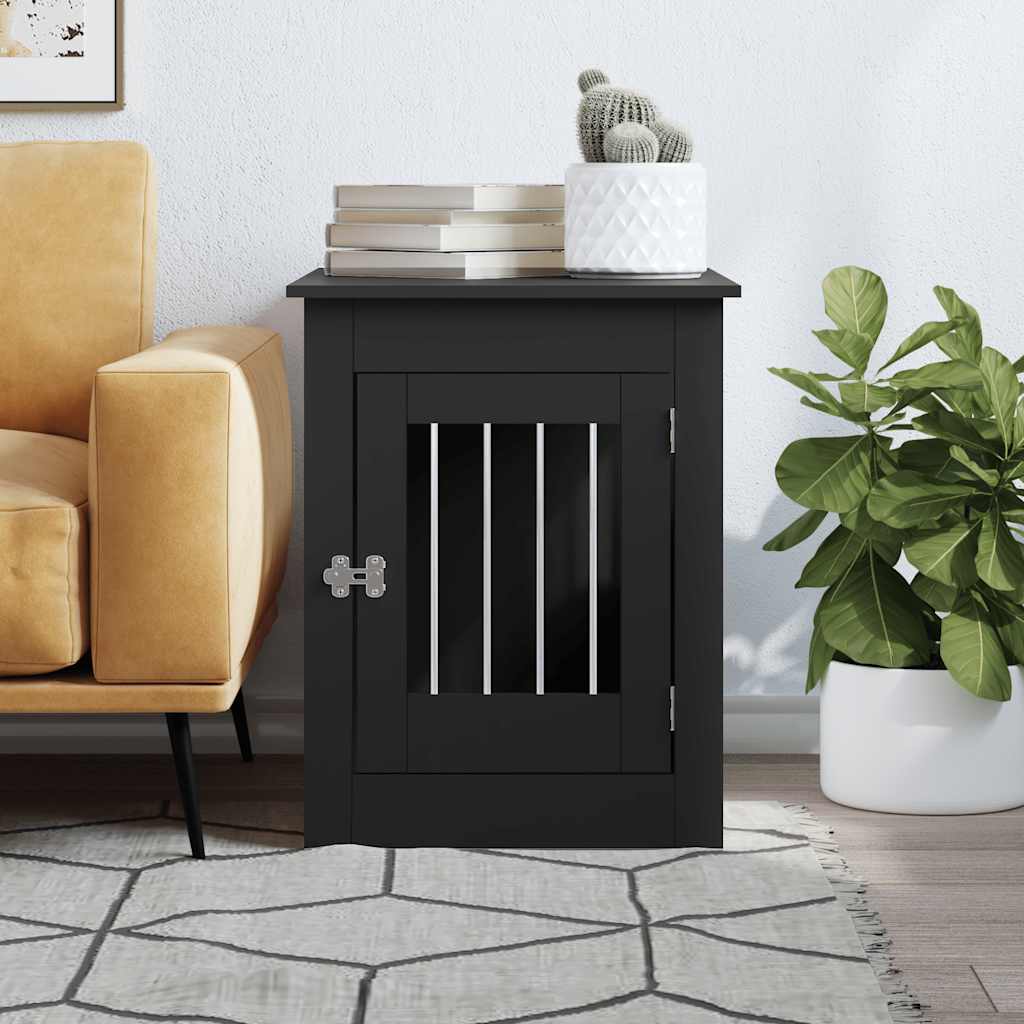 Dog Crate Furniture Black 55X80X68cm