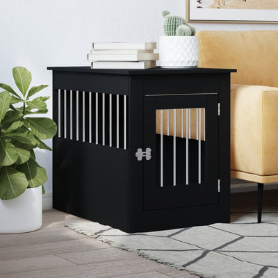 Dog Crate Furniture Black 55x80x68 cm