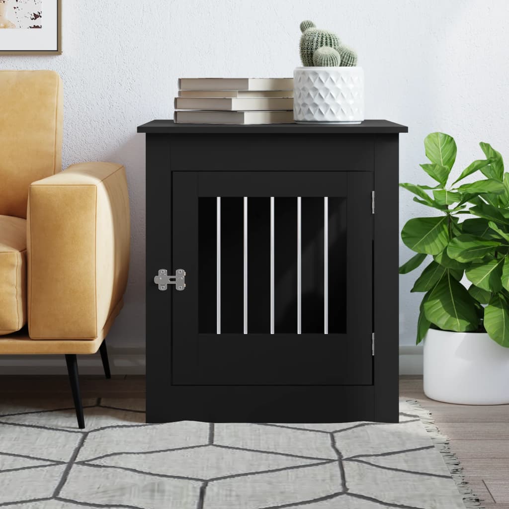 Dog Crate Furniture Black 64.5X80X71cm