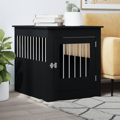 Dog Crate Furniture Black 64.5x80x71 cm