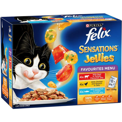 Felix Sensations Favourites Menu Wet Cat Food 12X85g