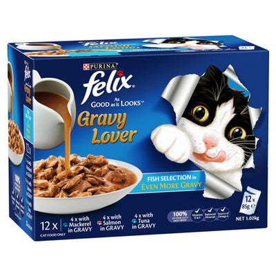 Felix Gravy Lover Fish Selection Cat Food 12X85g