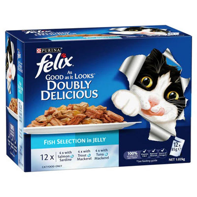 Felix Doubly Delicious Fish Selection Cat Food 12X85g