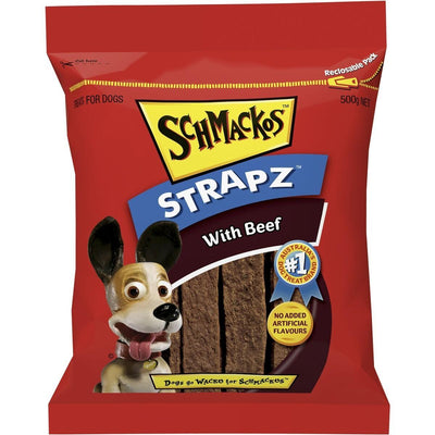 Schmackos Snacks Strapz Beef 500g 4pk