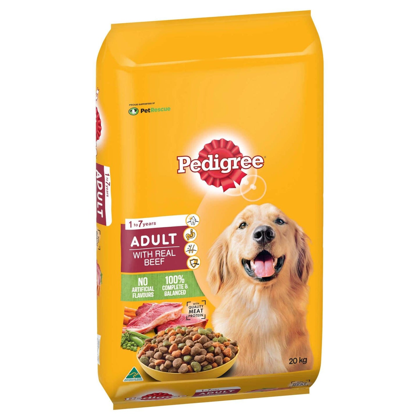 Pedigree Adult Dry Dog Food Real Beef Bulk 20kg