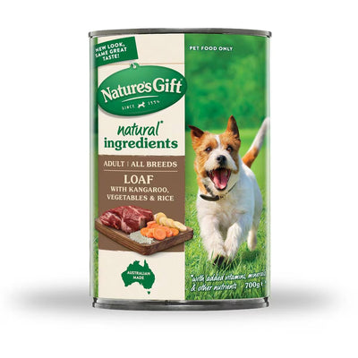 Nature's Gift Adult Wet Dog Food Loaf With Kangaroo & Vegetable 12X700g