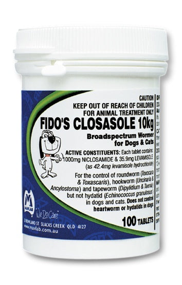 Fido's Closasole 10Kg Tablets X 10 (S6) - Free Shipping