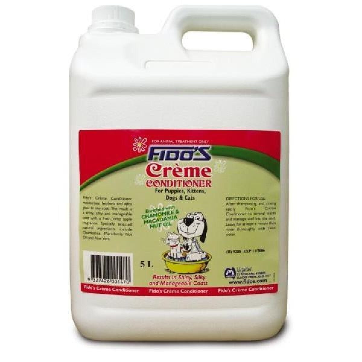Fido's Creme Conditioner 5Lt - Free Shipping