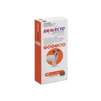 Bravecto Orange Flea & Tick Chew Treatment 4.5-10kg Dog - 2pk