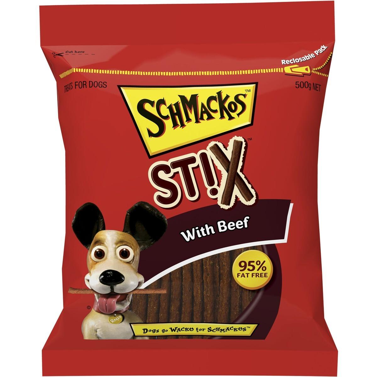 Schmackos Snacks Stix Beef 500g 4pk