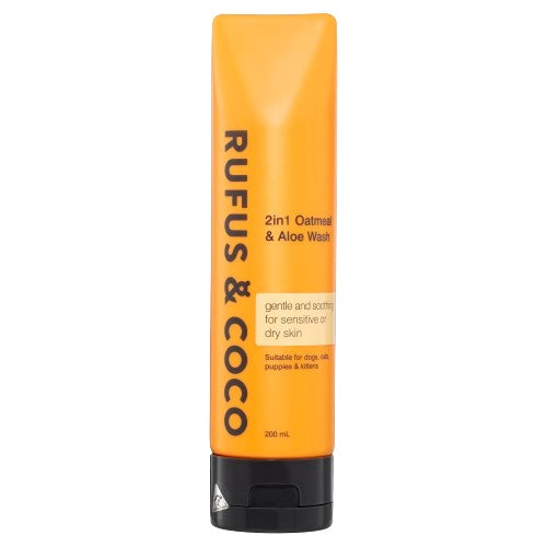 Rufus and Coco 2 In 1 Oatmeal Wash 200ml - Free Shipping