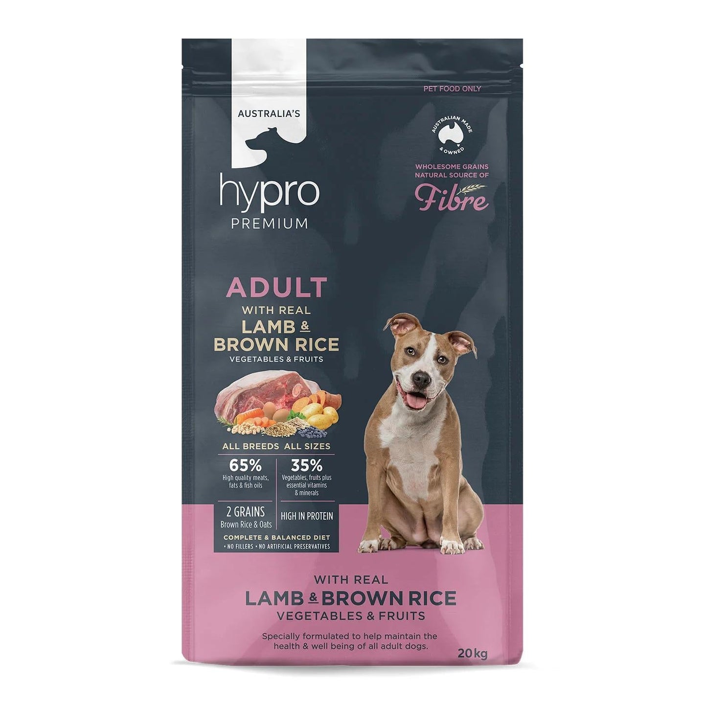 Hypro Premium Wholesome Grains Lamb & Brown Rice Dry Dog Food 20kg