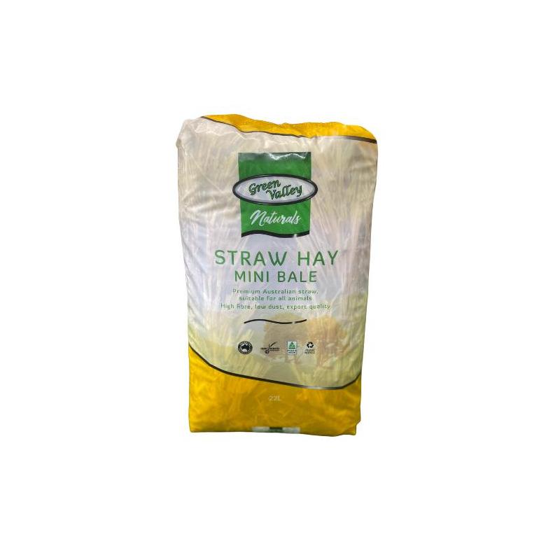 Green Valley Naturals Straw Hay Mini Bale For Small Animals And Birds 22L