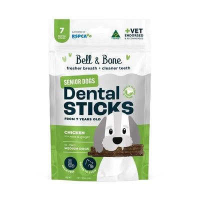 Bell & Bone Medium Dog Dental Stick Chicken Senior 7 Pack
