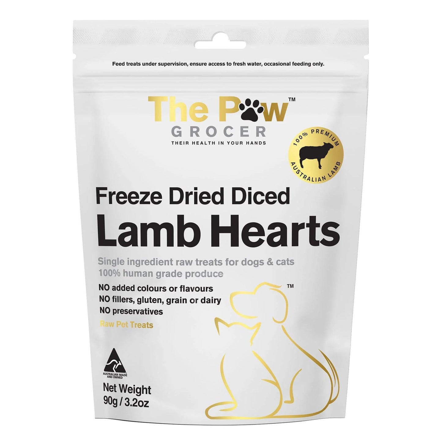 The Paw Grocer Diced Lamb Hearts Dog Treats