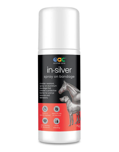 EAC Animal Care In-Silver Spray on Bandage for Horses Dogs & Cats 75g
