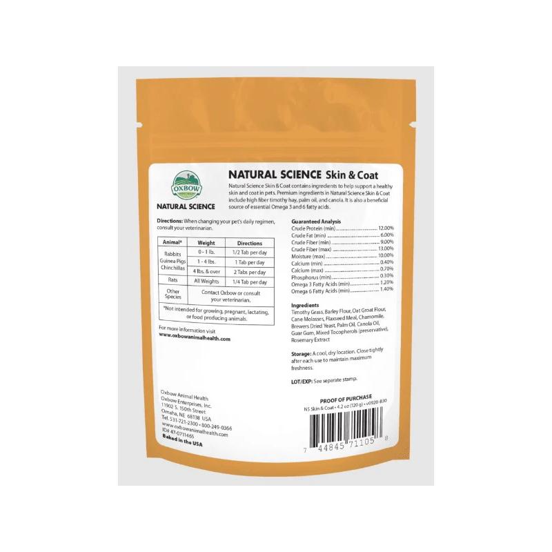 Oxbow Natural Science Skin And Coat 120g