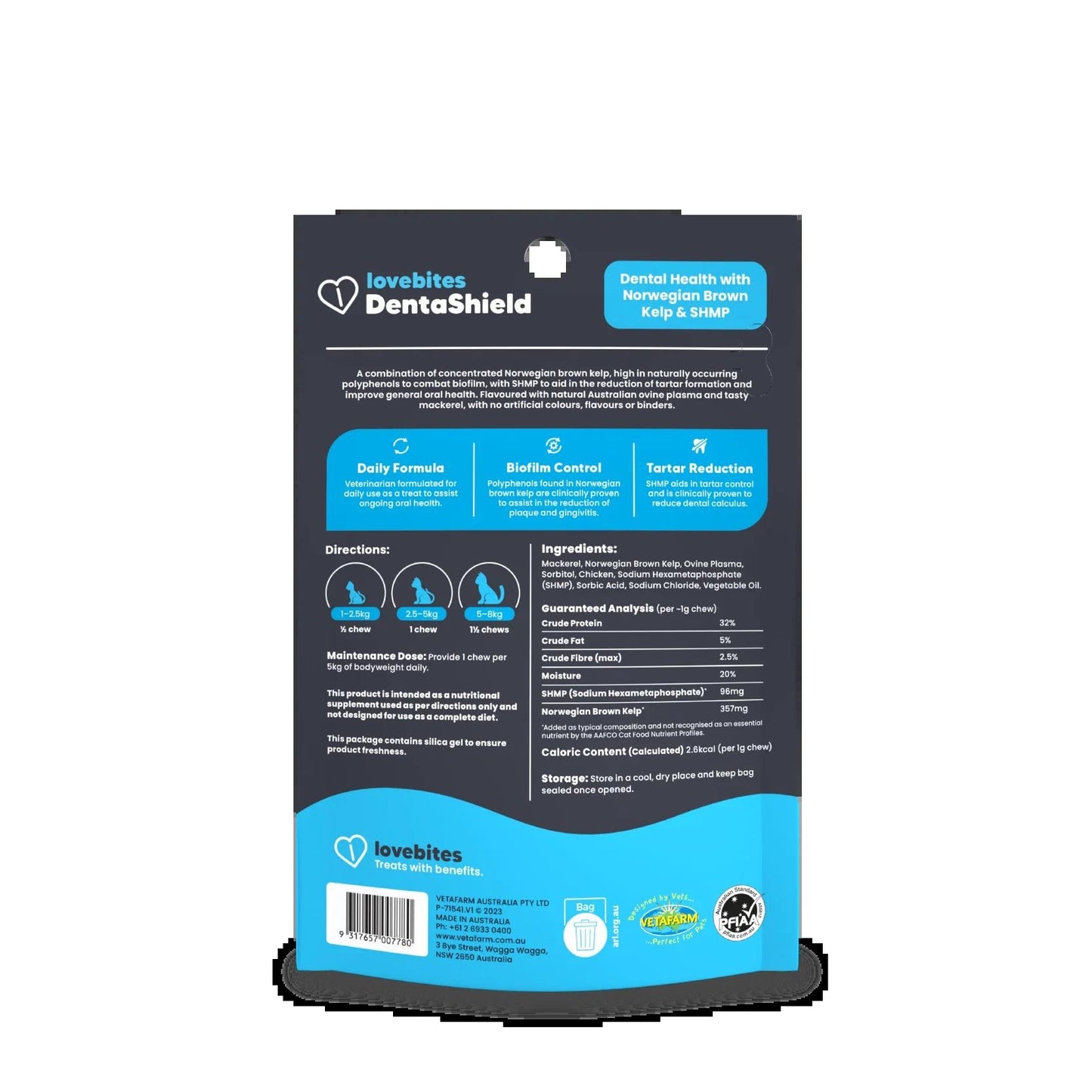 Vetafarm Lovebites Cat Dentashield Chews 60pk