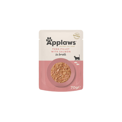 APPLAWS CAT TUNA FILLET SALMON IN BROTH 70G 24PK