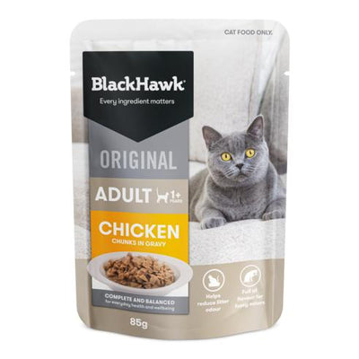 BLACK HAWK CAT CHICKEN IN GRAVY 85G 12PK