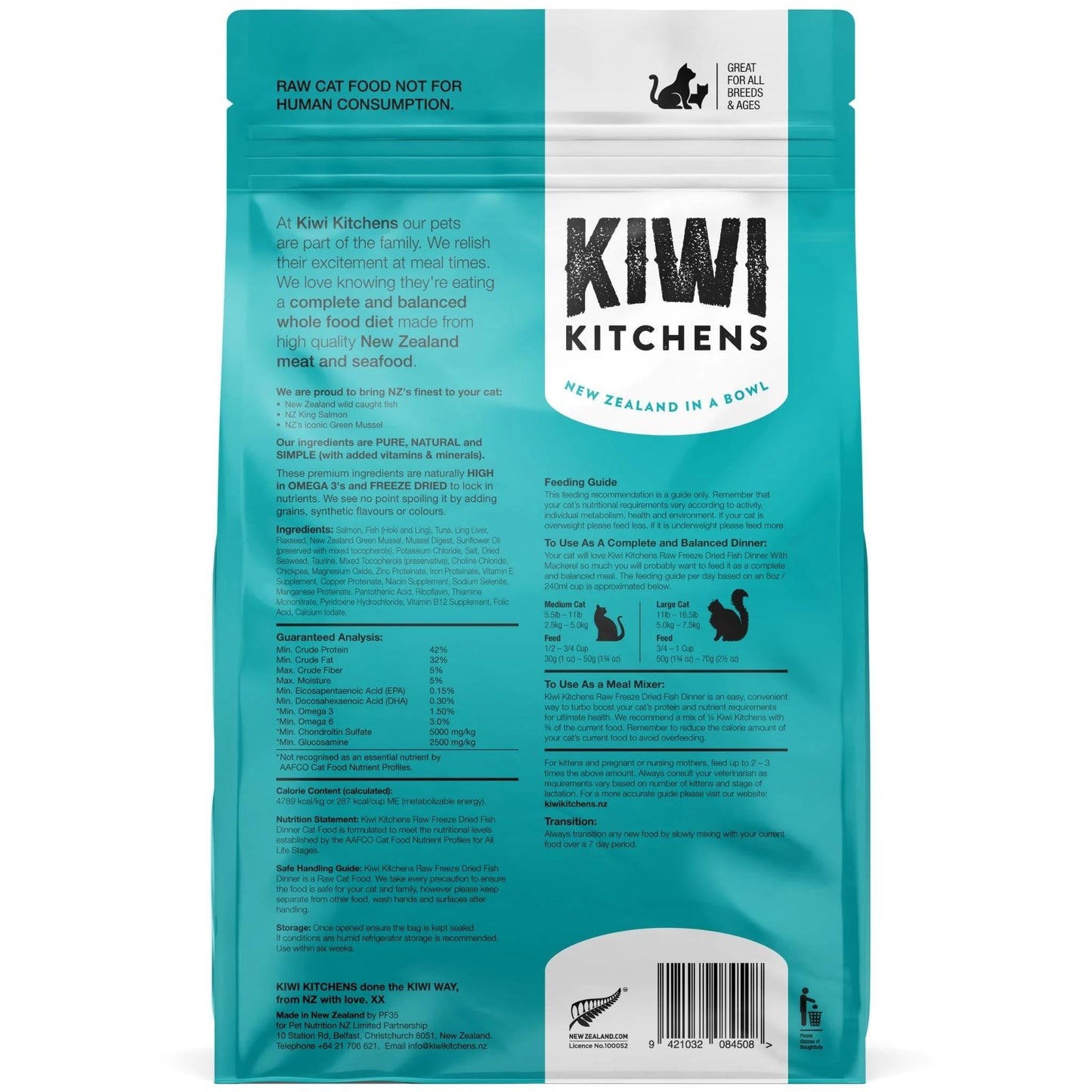 Kiwi Kitchens Freeze Dried Fish Cat Dinner 110g
