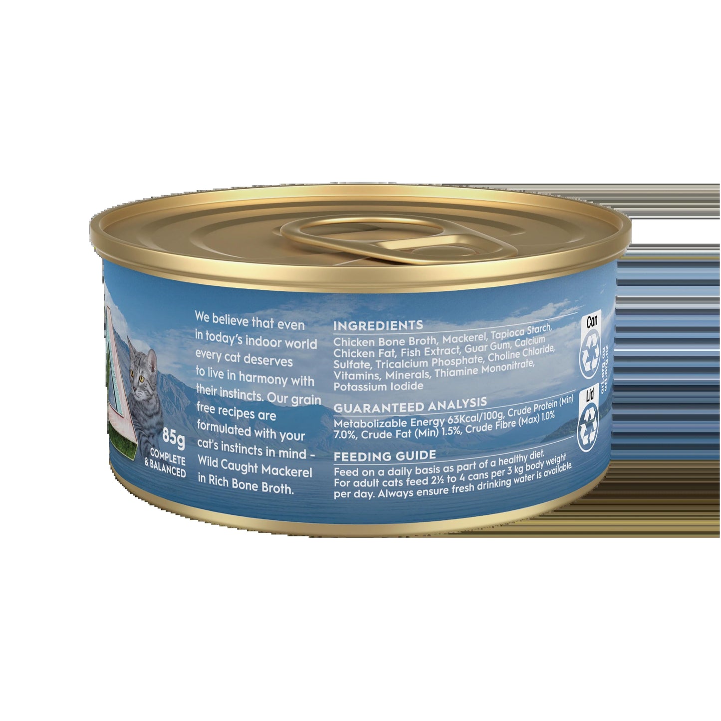 Trilogy Adult Mackrl In Bone Broth 85g 24pk