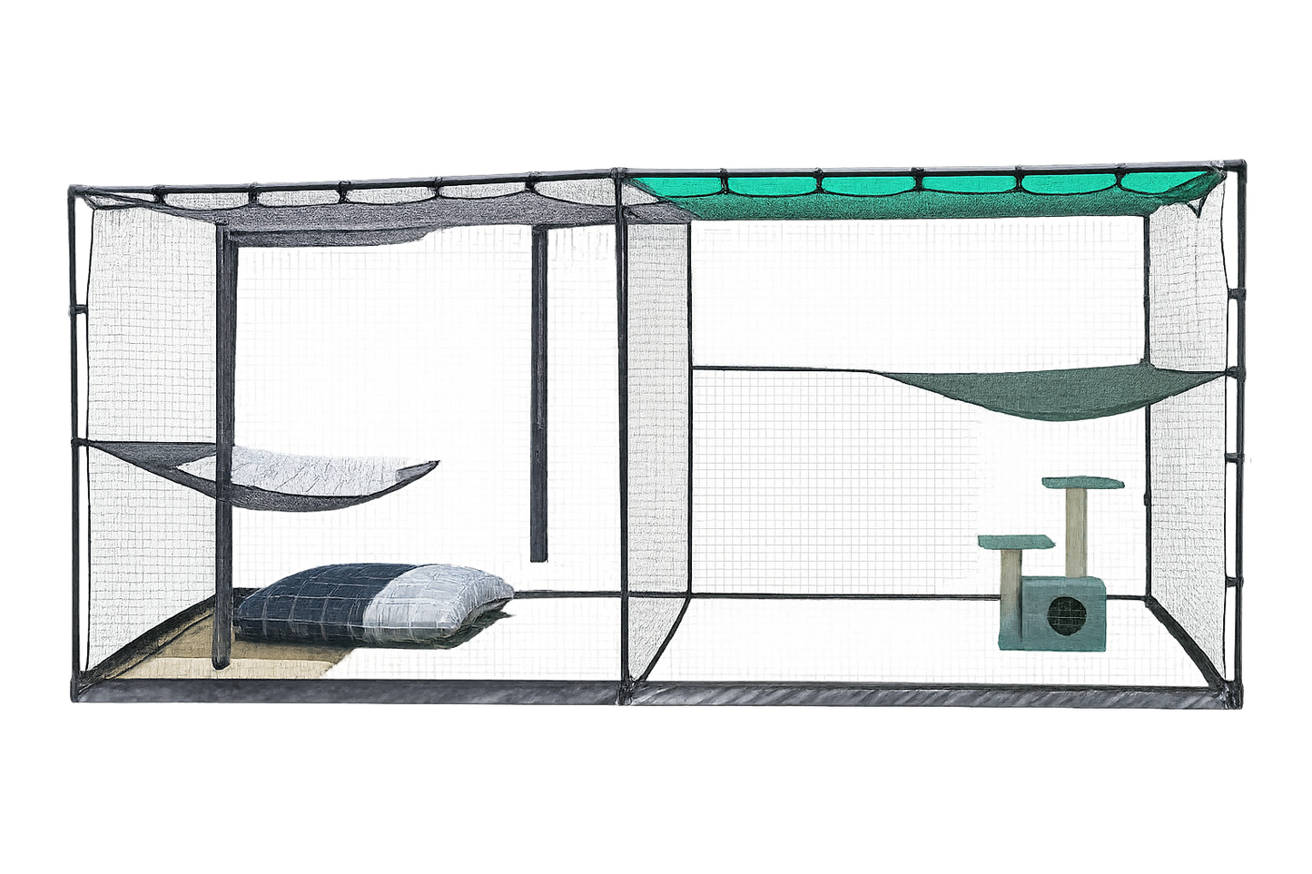 XXXL Outdoor Indoor Portable Cat Net Enclosure
