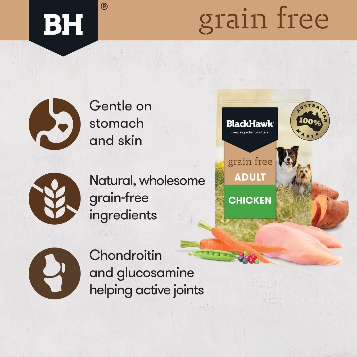 Black Hawk Grain Free Chicken 100g 9pk