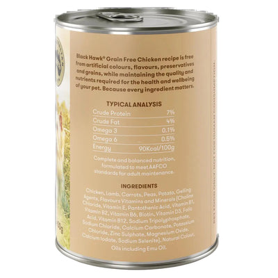 Black Hawk Grain Free Chicken Wet Dog Food 12X400g