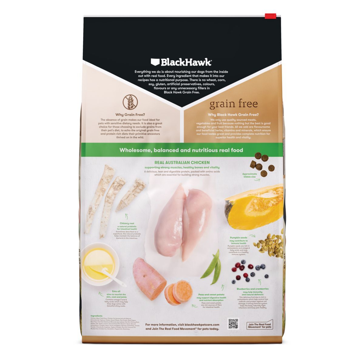 Black Hawk Grain Free Large Breed Adult Chicken Dry Dog Food 15kg