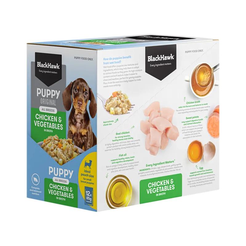 Black Hawk Puppy Chicken & Vegetables 85g 12pk