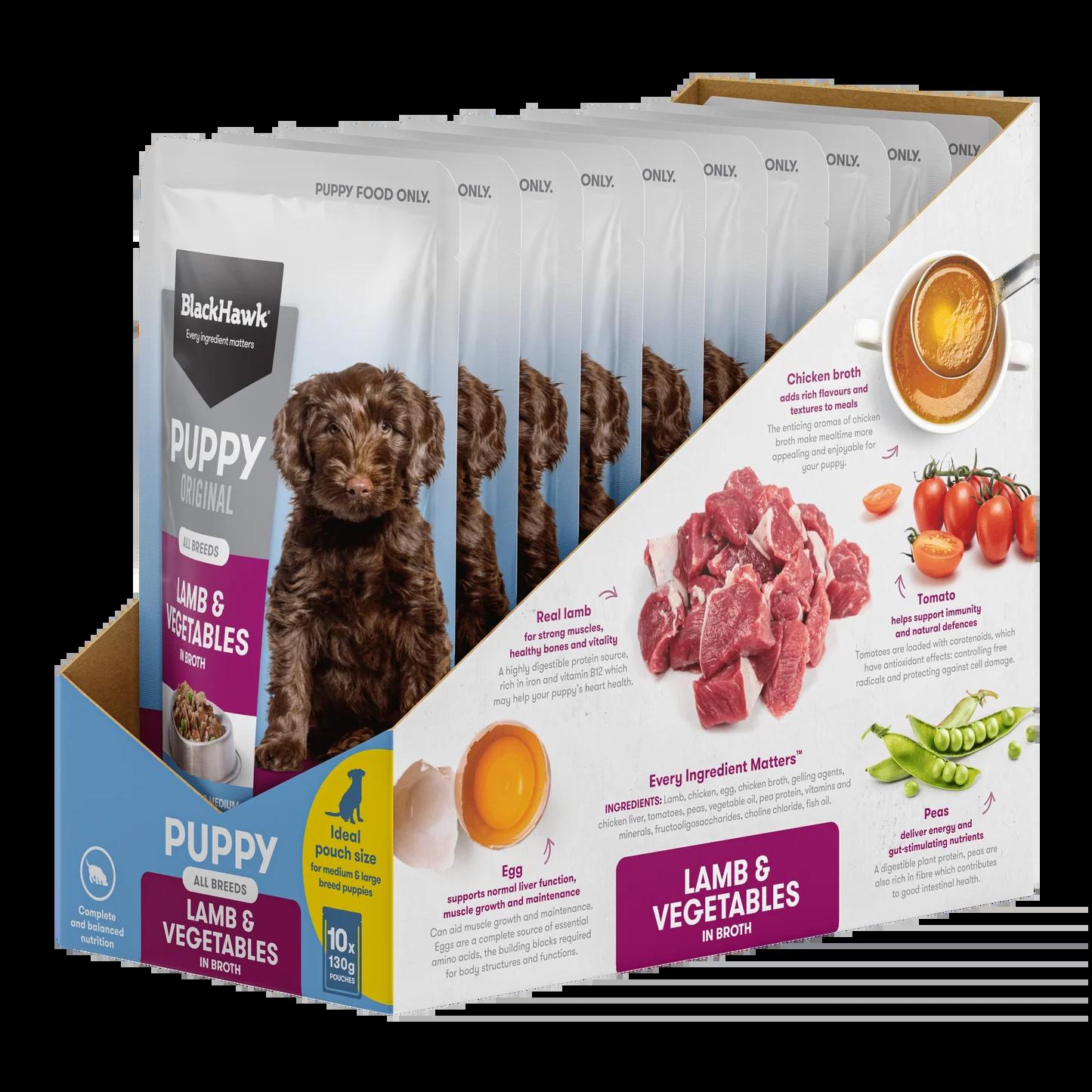 Black Hawk Puppy Lamb & Vegetables 130g 10pk