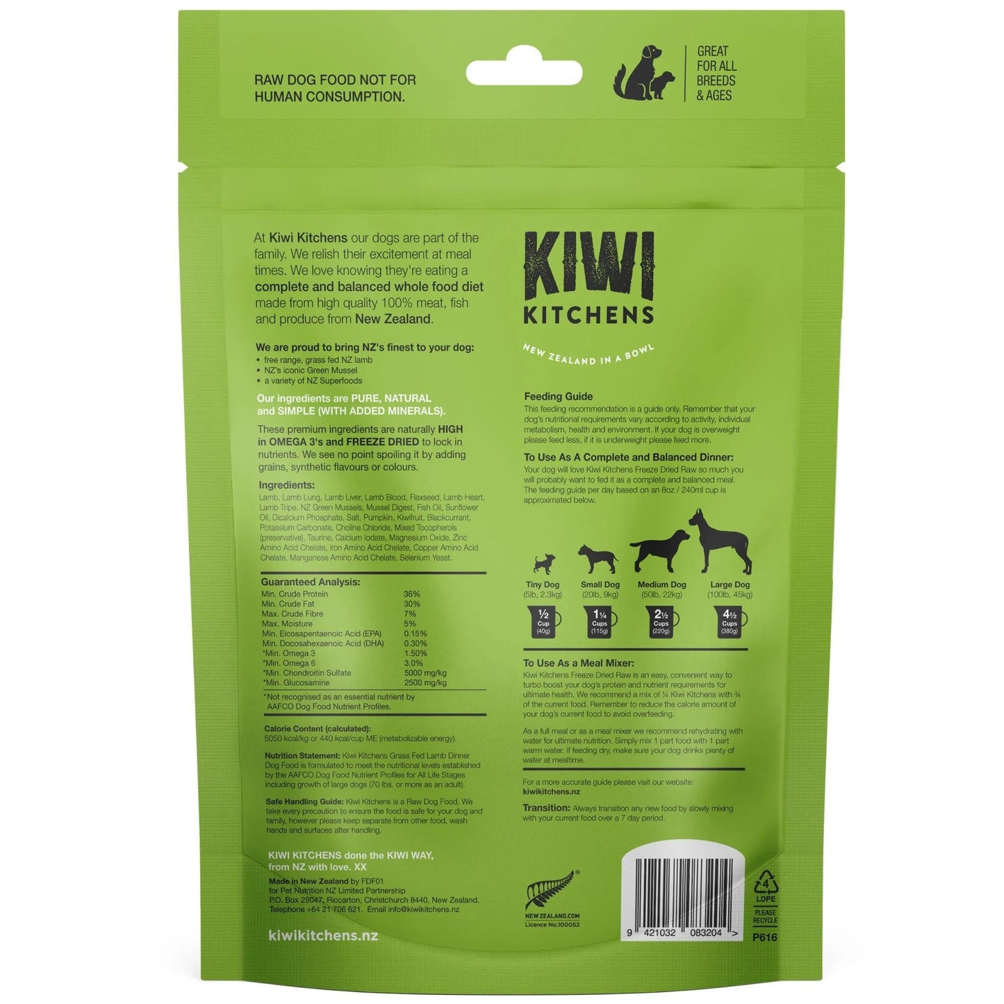 Kiwi Kitchens Freeze Dried Lamb Dinner 900g