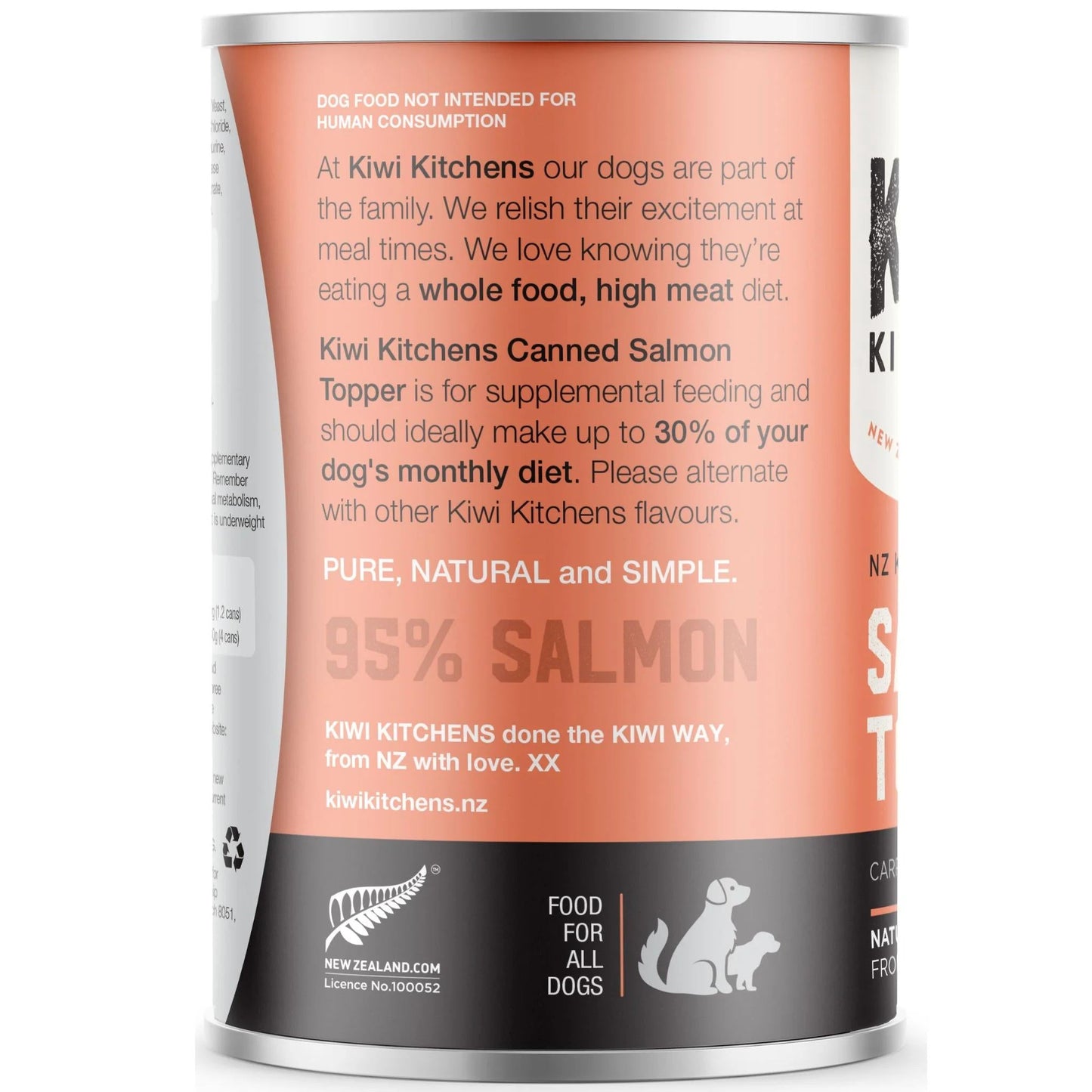 Kiwi Kitchens Canned Dog Food Salmon Dinner 9X375g