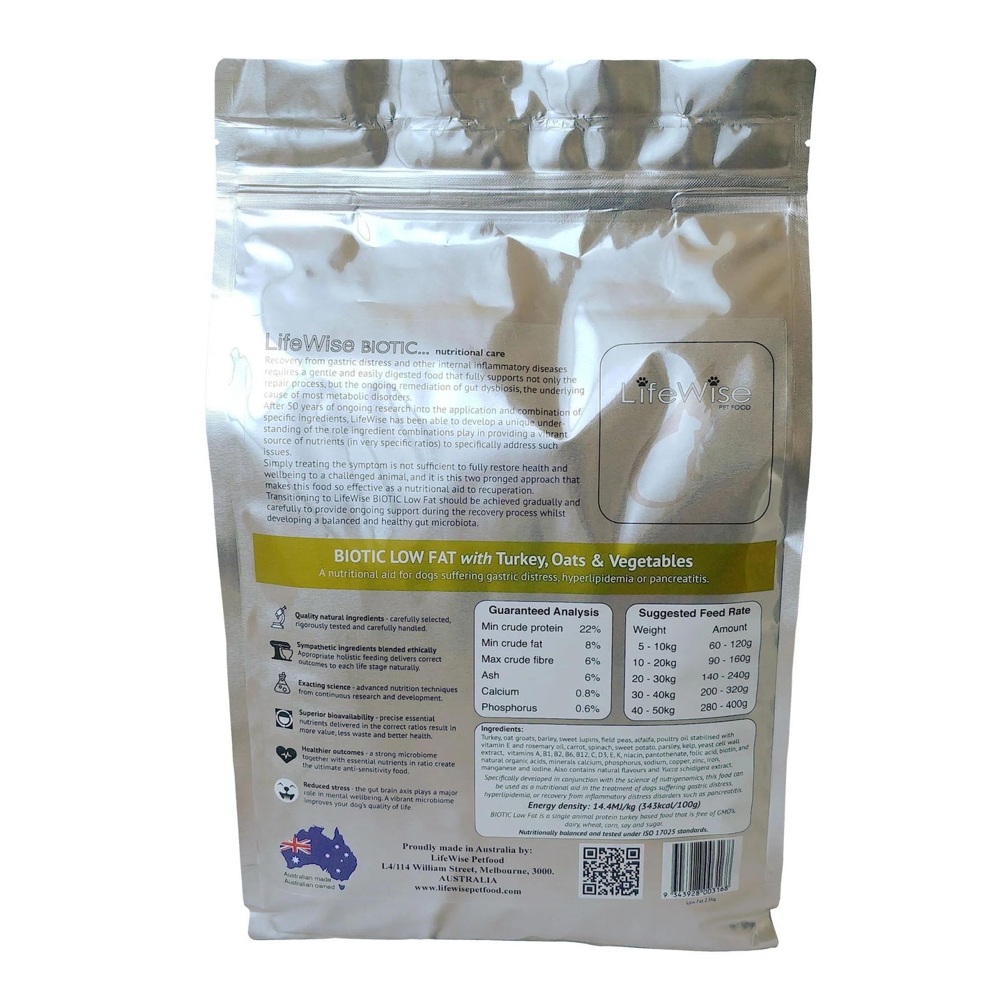 Lifewise Biotic Low Fat With Turkey Oats And Vegetable 13kg