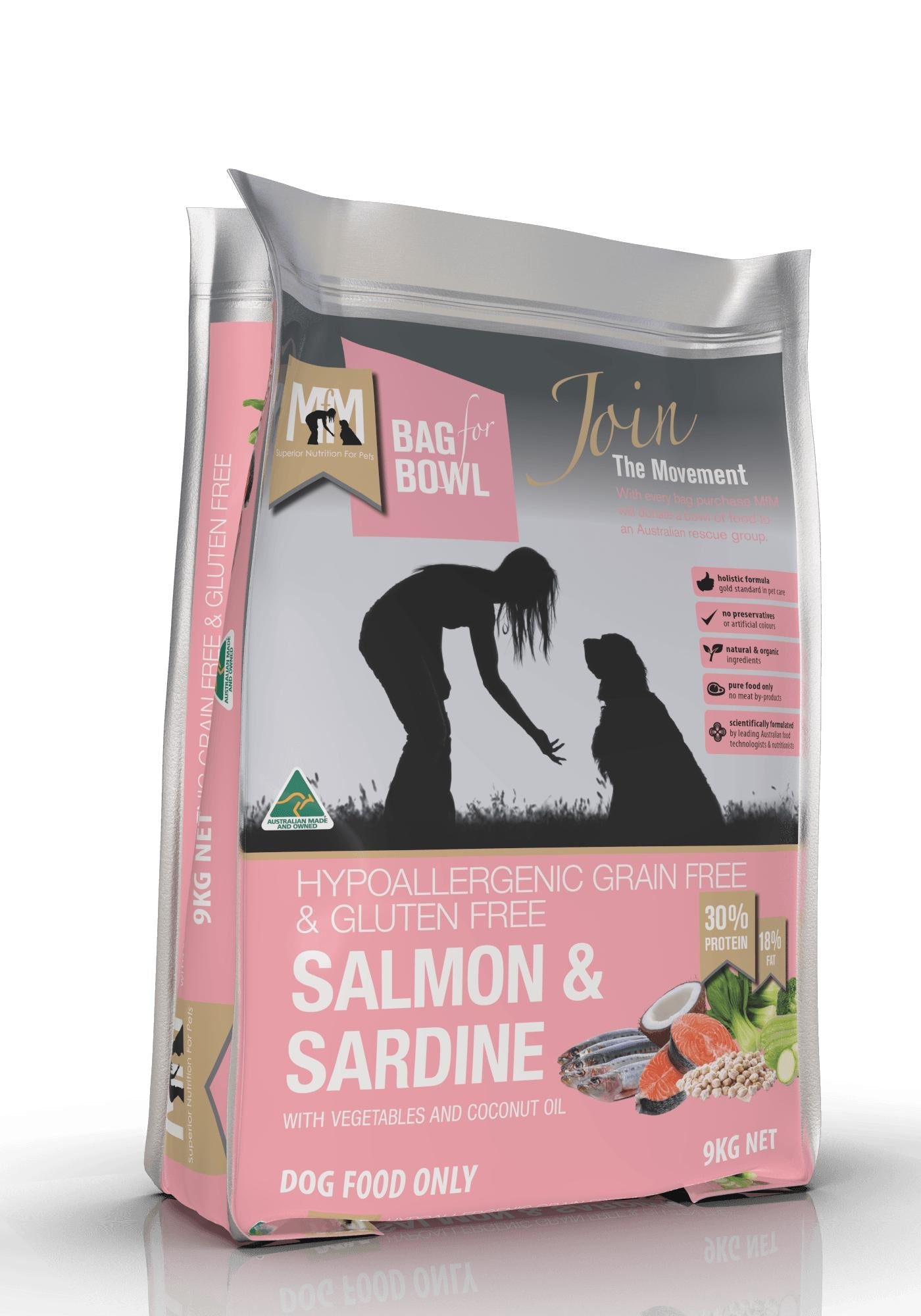 MFM DOG SALMON & SARDINE GRAIN & GLUTEN FREE PINK 9KG