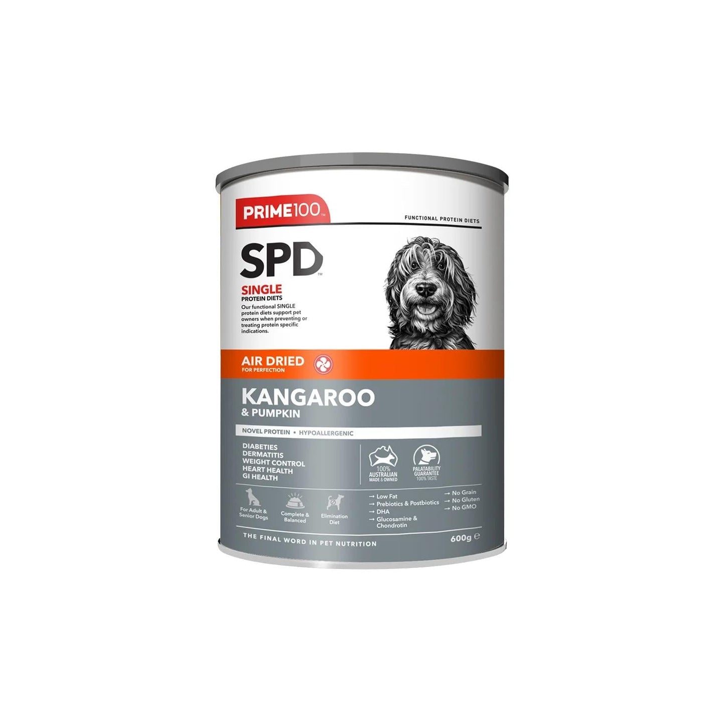 PRIME SPD AIR DRIED KANGAROO & PUMPKIN 600G