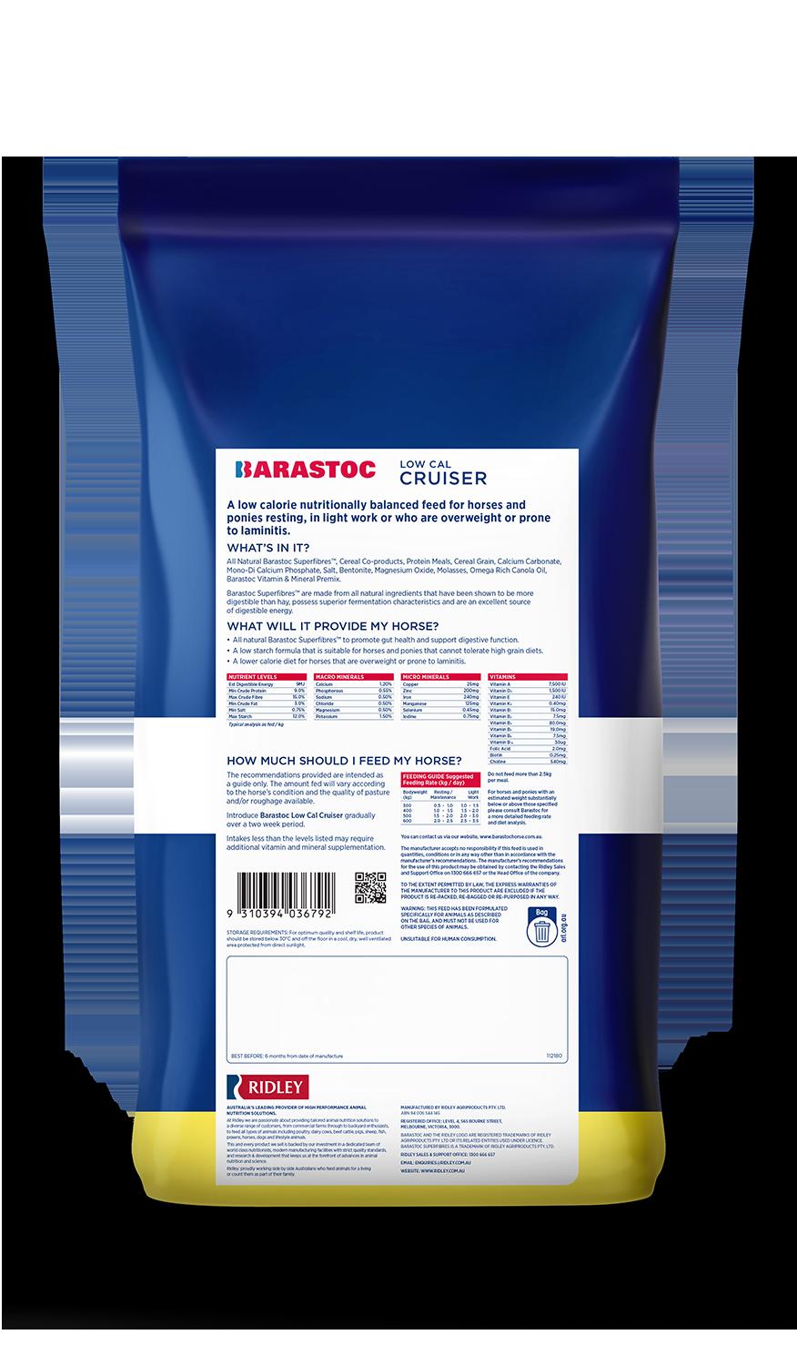 Barastoc Low Cal Cruiser Horses & Ponies Pellet 22kg