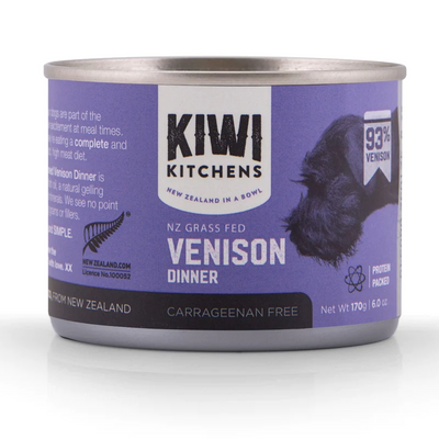 KIWI KITCHENS Venison Dinner Canned Dog Food 18x170g